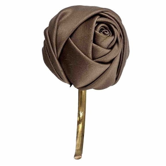 Brown Rose Flower Lapel Pin Boutonniere Brooch Wedding Formal Prom Party J-01-99 - Picture 10 of 10
